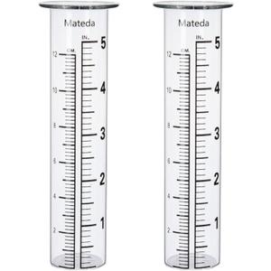 5" Capacity Rain Gauge Glass Replacement Tube, Lip Design, Great for Yard Garden Outdoor Home (2 Pack)