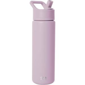 Simple Modern Water Bottle with Straw Lid Vacuum Insulated Stainless Steel Metal Cup Bottles | Reusable Leak Proof BPA-Free Flask for Gym, Travel, Sports | Summit Collection | 22oz, Lavender Mist
