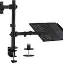 Mount-It! Laptop and Monitor Desk Mount | Fully Adjustable Laptop Mount | VESA Monitor Arm Stand | Desk Pole Mount Extension for Monitors and Laptops