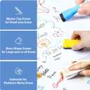4 PACK Magnetic Dry Erase Board Sheet for Fridge, 12"x8" Erasable Refrigerator WhiteBoard w/ 6 Markers & 1 Eraser- Smooth and Flexible Small Magnet Blank Notepad for Home Kitchen Organizer and Planner