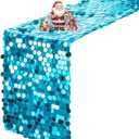 VHH Sequin Table Runner 12 x 108 inches Turquoise Table Runner, Glitter Runner for Party Wedding Birthday, Party Spring Easter Rustic, Birthday Supplies Decorations (1 Pack)
