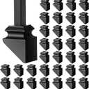 Funrous 48 Pack Iron Baluster Shoes Stair Flat Shoe with Screw for 1/2 Inch, Square Iron Balusters Wrought Spindles for Staircase Slant Shoes with Screw, Satin Black