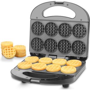 Mini Waffle Maker Machine, Small Waffle Bites Maker for Kids, Makes 8 x 2 Tiny Waffle Bites, Ideal for Breakfast, Snacks, Desserts and More