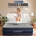 KNZZO Queen Air Mattress with Built-in Pump, 18" Top Inflatable Mattress with Waterproof Flocking Fabric, Three-Minute Quick-Inflatable Bed. Portable Blow Up Mattress for Home, Outdoor and Guests