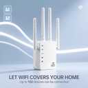 WiFi ExtenderWiFi Extenders Signal Booster - WiFi Repeater with 12880 Sq.ft Coverage 105 Deviceswith 1200Mbps Dual - Band 2.4G&5G1-Tap SetupSupports Ethernet Port,Faster Speed
