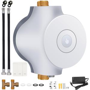 PROZRTED HBS2412 Smart Instant Hot Water Recirculating Pump System – 3Speed, Builtin Thermostat, 15inch Hose, Compatible with Tanked and Tankless Water Heaters, Extremely Quiet