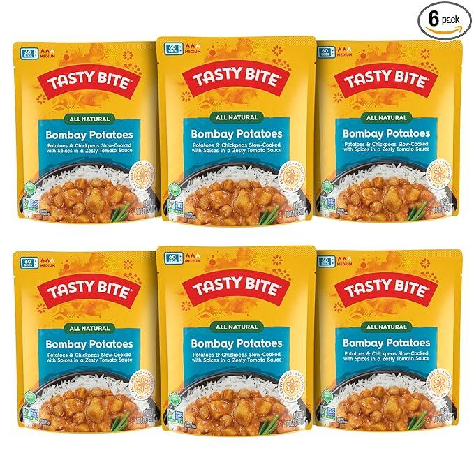 Tasty Bite Indian Bombay Potatoes, Microwaveable Ready to Eat Entrée, 10 Ounce (Pack of 6)  BB Date: Feb 8 2027