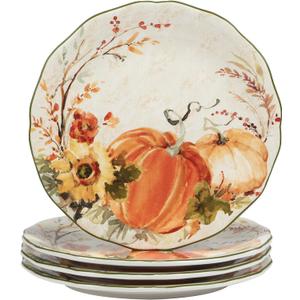 Certified International Harvest Morning 11" Dinner Plates, Multicolor, Large, Set of 4
