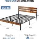 OLIXIS Queen Size Bed Frame with Headboard, 800LBS Mattress Foundation with All Sturdy Metal Support, Under Bed Storage, No Box Spring Needed, Easy Assembly, Rust Brown