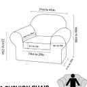 Chair Slipcover with Armrest Pockets 2-Piece Set, Stretch Faux Leather Chair Cover for Armchairs(Fits 31-45") - Non-Slip, Machine Washable, Pet & Kid Friendly - Light Gray