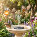 Mademax Solar Bird Bath Fountains, Upgrade 1.4W Solar Fountain Pump with 8 Nozzles & 4 Brackets, Free Standing Floating Solar Powered Water Fountain Pump for Bird Bath, Garden, Pond, Pool, Outdoor