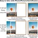 JCJMY 12x16 Picture Frame Set of 3 with 10x14 Mat for 30 x 40cm Diamond Art Painting, Display Photo 10x14 with Mat or 12 x 16 Without Mat, Wall Hanging Large Frame, 3 Pack, Rustic Brown