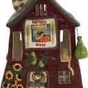 Blue Sky Clayworks Harvest House Candle House, Ceramic, 4.75" D x 5.25" W x 7.88" H, Sunflower Barn Glow