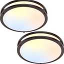 2-Pack 36W LED Ceiling Lights, 12inch Oil-Rubbed Bronze Flush Mount Light Fixtures 3600LM 2700K/3000K/4000K/5000K/6500K Adjustable Ceiling Lights, Modern Dimmable Lighting for Kitchen Hallway Bedroom