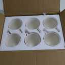 Coffee Mugs Set of 6, 16 Oz White Coffee Mugs, Porcelain Mugs, Large and Easy to Grip Mug Sets, Embossed Coffee Cup Set for Coffee, White