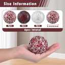 6 Pcs Decorative Glass Balls, 2.5 Inch Mosaic Orbs for Centerpieces, Mixed Color Table Spheres for Home Decor, Vase Fillers, and Wedding Bowl Decorations