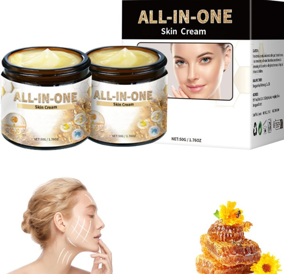 WLLEADG 2Pcs Effective All-in-One Skin Cream, Advanced Bee Venom Cream, All in One Skin Bee Venom Cream, Fine Line and Wrinkle Correction Cream for All Skin Types, Best By: 09/12/2027