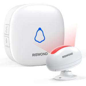 Wireless Motion Sensor Door Chime: Business Entry Doorbell Indoor Motion Detector Buzzer (500Ft Range, 32 Tunes, 5 Level Volume) Store Entrance Alert Bell Bed Alarm for Elderly Dementia Patients