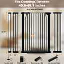 40.55" Extra Tall Baby Gate for Doorways, 40.6-49.1 in Wide Dog Gate Indoor, Walk Through Tall Pet Gates No Drilling, Pressure Mounted Child Safety Gate with Door for House Doggie, Black