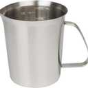 Stainless Steel Measuring Cup (16 Ounce/ 0.5 Liter- 2 Cup), Milk Frothing Pitcher, Steaming Pitcher, Milk Frothing Cup Jug with Marking with Handle for Espresso Machines, Latte Art