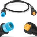 010-12122-10 Adapter, 8-Pin Transducer to 12-Pin Sounder Adapter Cable XID Compatible with Garmin AIRMAR, ECHOMAP Chrip, ECHOMAP UHD, ECHOMAP Ultra, GPSMAP, Striker Transducer and Fish Finder