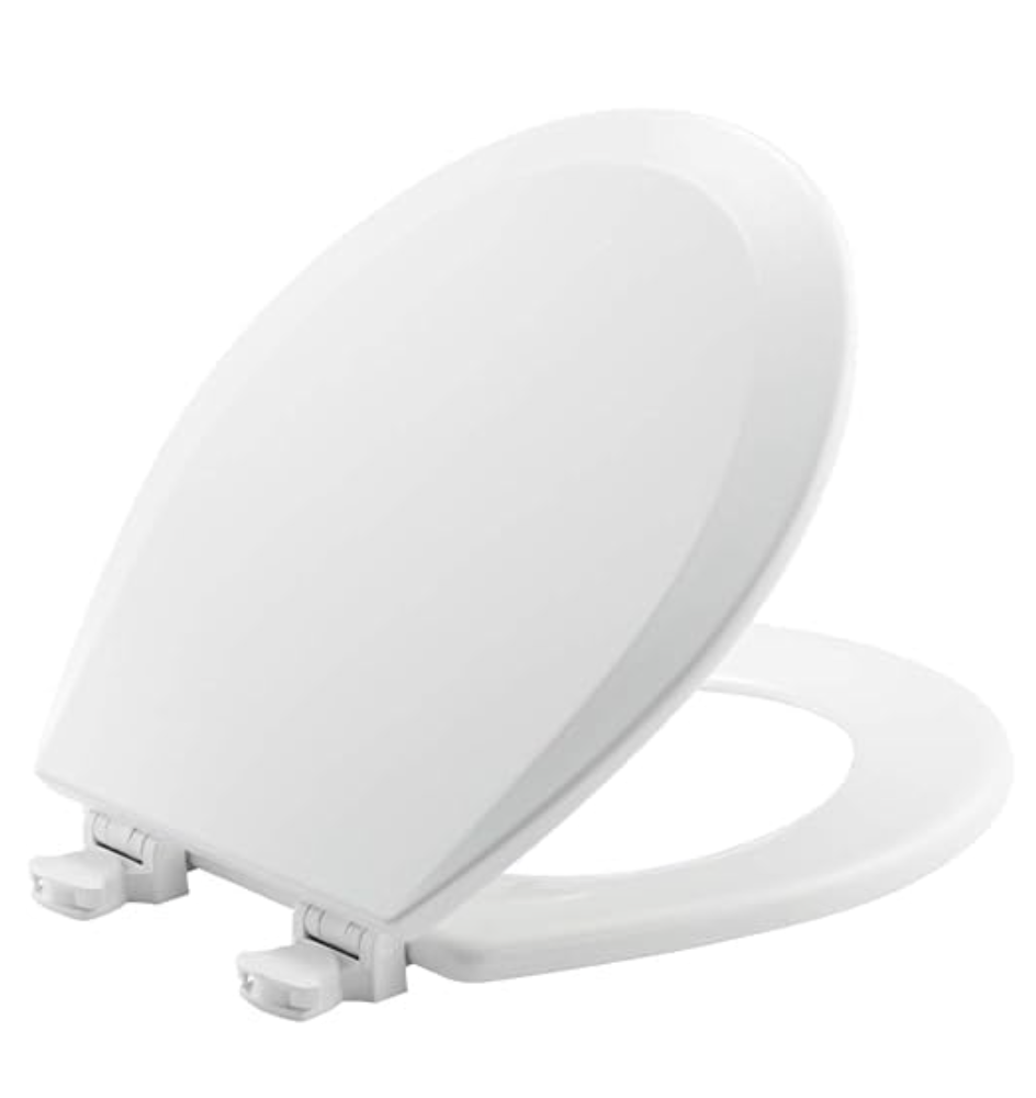 BEMIS 500EC 390 Toilet Seat with Easy Clean & Change Hinges, 1 Pack Round, Cotton White