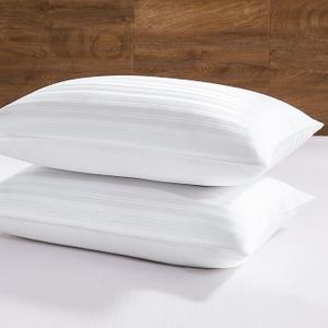downluxe Goose Feather and Down Pillows - Hotel Collection Feather Pillows Set of 2 for Back, Stomach or Side Sleepers, Queen Size (20"x28")
 with cases 28"