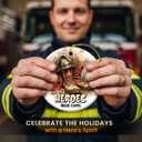 3 x Christmas Firefighter Gifts 2025 - Ceramic Hero Firefighter Christmas Ornament for Tree Decorations, Appreciation Fire Fighter Gifts for Men Husband, Coworkers Friends, Fireman Gift for Men Women