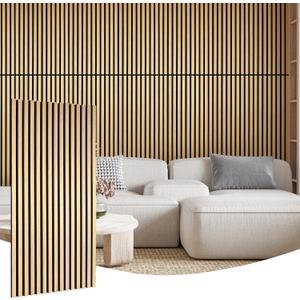 2Pcs Wood Slat Acoustic Panels for Wall - 47.2in x 23.6in 3D Fluted Sound Proof Panels for Walls and Ceiling Interior Wall Decor - Oak