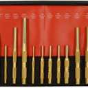 Mayhew Tools 61397 Knurled Brass Punch and Scraper Set, Metric, 12-Piece (12 Piece)