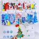 Winlyn 24 Sets Holiday Decorations DIY Christmas Tree Ornaments Winter Crafts Kits Foam Snowflake Penguin Snowman Foam Stickers for Kids Holiday Seasonal Gift Home Classroom Activities Party Favors