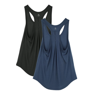 icyzone Workout Tank Tops for Women - Athletic Yoga Tops, Racerback Running Tank Top, Gym Exercise Shirts (Pack of 2) Large