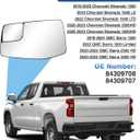 TOP-MAX Driver Side Mirror Glass Replacement for 2019 2020 2021 2022 2023 Chevrolet Silverado| GMC Sierra 1500 2500 3500HD, Left Convex Heated Mirror Glass with Backplate