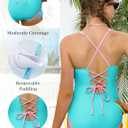 Kids4ever Girls One Piece Swimsuits Color Block Bathing Suit Kids Swimwear for Teens Beach 9-16Y (13-14 Years, Green)