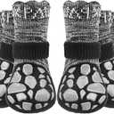 EXPAWLORER Anti Slip Dog Socks to Prevent Licking Paws,Winter Dog Boots & Paw Protectors,Dog Booties for Hardwood Floors with Grippers,Dog Shoes for Hot/Cold Pavement Medium 