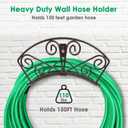 TomCare Garden Hose Holder Heavy Duty Water Hose Holder Holds 150 FT Hoses Solid Metal Hoses Hanger Wall Mount Decorative Durable Garden Hoses Storage Hose Reel Hose Organizer for Outside Yard, Bronze