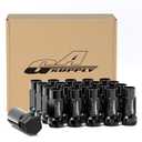 GAsupply 1/2-20 Extended Open End Acorn Lug Nuts Black, 1.9" 48mm Tall, 17mm Hex, Conical Seat 60 Degree, 20 Pack+1 Lug Nut Lock Key Socket