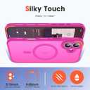 for iPhone 16 Plus Case with Magnetic [Compatible with Mag-Safe] [Upgraded Full Camera Protection] [Heat Dissipation] Matte Translucent Back Shockproof Phone Cover 6.7 Inch-Hot Pink