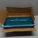 US Acrylic Coastal Plastic Serving Trays (Set of 4) 15 x 10 | Large Unbreakable Reusable Rectangular Party Platters | Serve Appetizers, Fruit, Veggies, & Desserts | BPA-Free & Made in USA