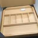 Umilife Extra Large Expandable Kitchen Drawer Organizer for Utensil and Junk, 19" Deep for Big Drawer, 19" to 33" Adjustable Bamboo Wood Drawer Divider, Cutlery Tray, Flatware Holder