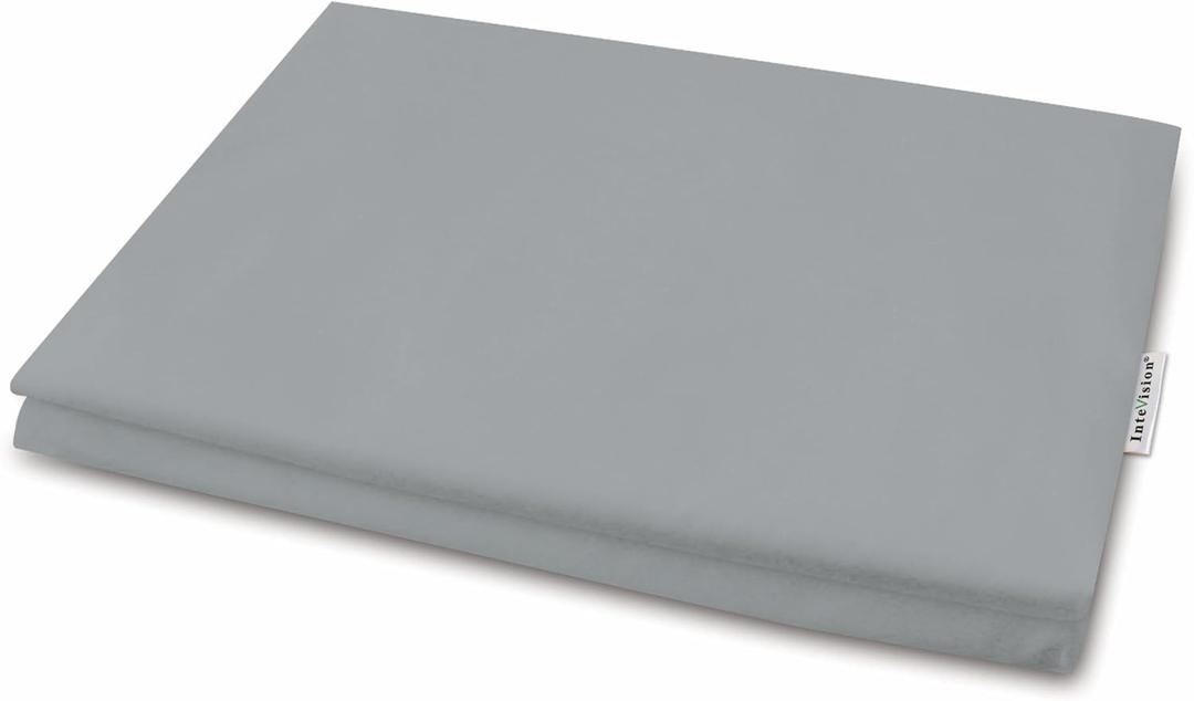 InteVision 400 Thread Count, 100% Egyptian Cotton Bed Wedge Pillowcase; Replacement Cover Designed to Fit The 12" (Height) Version of The InteVision Foam Wedge Bed Pillow (25" x 24" x 12") (Gray)