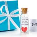 Anniversary Present for Her & Him, Romantic Gift to Boyfriend & Girlfriend, Message in Bottle I Love You Gifts Wife Husband ((01) Heart - You're Still the Best Decision I Ever Made, In Teal Gift Box)