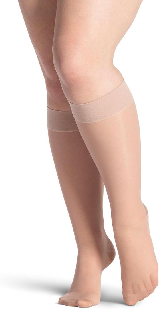Sigvaris Women's Soft Sheer Trouser Knee Highs - 8-15 mmHg Honey B