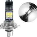 9-16V H4 LED Motorcycle Headlight Bulbs, Super Bright 3030 Chips Bulb Halogen Lamp Replacement, Waterproof High/Low Beam LED Headlight Bulb for Most Motorcycles ATVs (White)