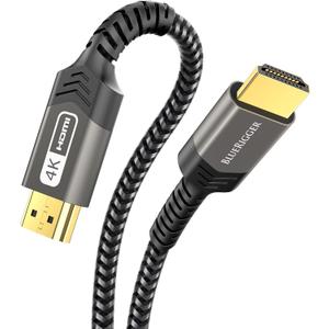 BlueRigger 4K HDMI Cable (25FT, 4K 60Hz HDR, High Speed 18 Gbps, eARC, Nylon Braided Cord) - Compatible with PS5, PS4, Xbox, Roku, Apple TV, HDTV, Blu-ray, PC (25FT)