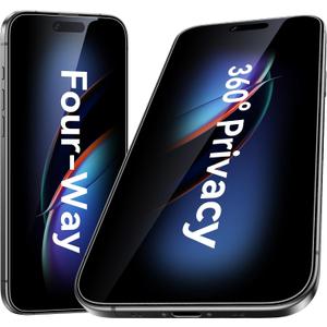 Esanik 2-Pack for iPhone Air 360 Privacy Screen Protector - 4-Way Anti-Spy Tempered Glass, Shatterproof, Anti-Peep, Scratch Resistant, Easy Installation Frame Included