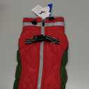 FUAMEY Dog Coat for Medium Dogs,Waterproof Dog Winter Jacket with Harness Built in Puppy Cold Weather Coats Reflective Pet Vest with Zipper Warm Fleece Dogs Snowsuit Windproof Christmas M (M(chest:21in))