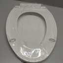 Mayfair Preston Easy to Clean Single Hinge Toilet Seat, Modern Slow Close Plastic Toilet Seat, Made in USA, Elongated, White