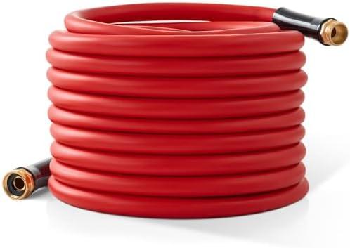 Garden Hose 50 ft x 5/8” Hot/Cold Water Hose,-50°F to 190°F,Burst 600Psi Flexible & Lightweight Upgraded Rubber Hoses,3/4” Solid Fittings for All-weather Outdoor Lawn & Garden