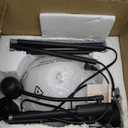 Floor Lamp, Torchiere Floor Lamps for Living Room, 71 Inch Tall Standing Lamp, Bedroom Lamps with Reading Light, Rotary Switch, 3 Plastic Lampshade, Torch Floor lamps for Bedroom (Black, No Bulb)